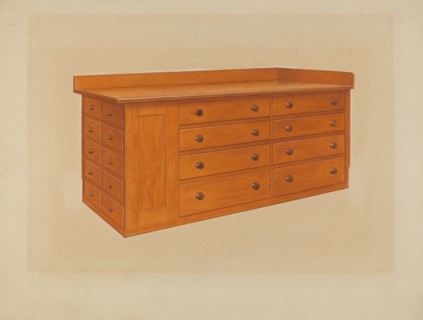Tailoress' Table, 1938. Creator: John W Kelleher.