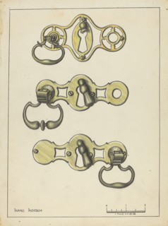 Three Door Handles, 1935/1942. Creator: Hans Korsch.