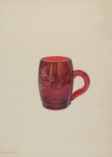 American "Bohemian" Glass Mug, c. 1939. Creator: Frank M Keane.