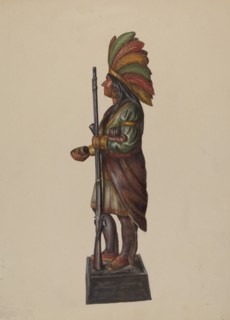 Cigar Store Indian, c. 1936. Creator: Walter Hochstrasser.