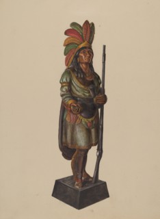 Cigar Store Indian, c. 1936. Creator: Walter Hochstrasser.