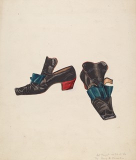 Man's Slippers, 1935/1942. Creator: Mary E Humes.