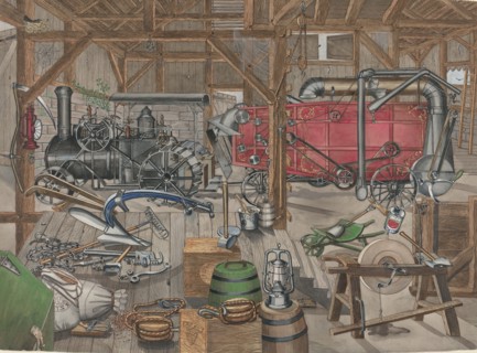 Barn Gangway, 1935/1942. Creator: Perkins Harnly.