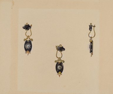 Earrings, 1935/1942. Creator: Harry Jennings.