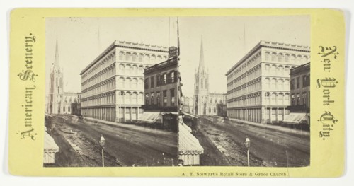 A.T. Stewart's Retail Store & Grace Church, New York, 1875/99. Creator: Unknown.