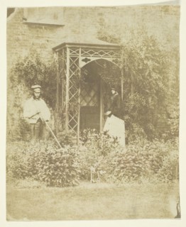 Mrs. Craik in Outdoor Garden, 1848/60. Creators: Unknown, Benjamin Mulock.