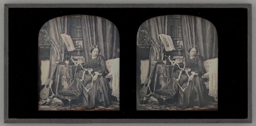 Untitled (Portrait of a Woman Sewing), 1850. Creator: Thomas Richard Williams.