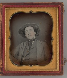 Untitled (Portrait of a Man with a Straw Hat), 1852. Creator: Unknown.