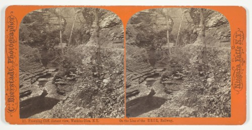 Frowning Cliff, distant view, Watkins Glen, N.Y., 1863/1903. Creator: Charles Bierstadt.
