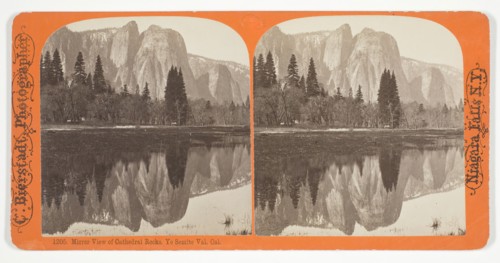Mirror View of Cathedral Rocks. Yo Semite Val, Cal., 1863/1903. Creator: Charles Bierstadt.