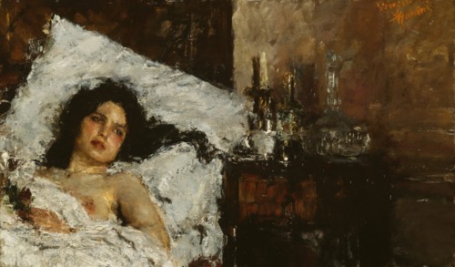 Resting, c. 1887. Creator: Antonio Mancini.