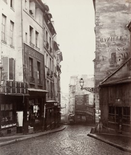 Rue de la Montagne-Sainte-Geneviève near the Intersection of Rue LaPlace..., 1865/69. Creator: Charles Marville.