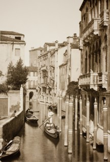 Untitled (II 41), c. 1890. [Gondola on canal, Venice].  Creator: Unknown.