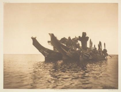 Masked Dancers in Canoes - Qagyuhl A, 1914. Creator: Edward Sheriff Curtis.