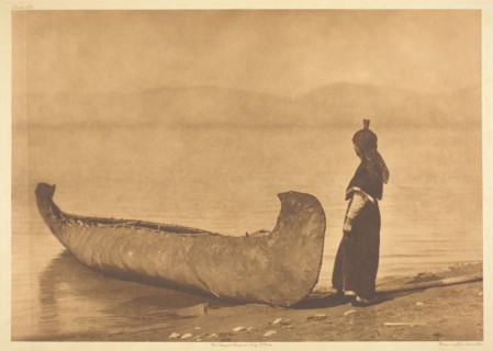 On the Shore of the Lake - Kutenai, 1910. Creator: Edward Sheriff Curtis.