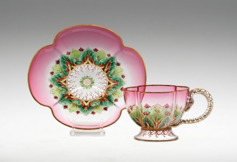 Demitasse Cup and Saucer, Austria, c. 1888. Creator: J.& L. Lobmeyr.