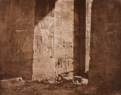 First Pylon - French Inscription Carved on the Eastern Embrasure at Point H, Island of Fila.., 1851/ Creator: Félix Teynard.