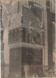 Untitled (Chartres Cathedral, Pavillon de l'horloge), 1851/52. Creator: Henri Le Secq.