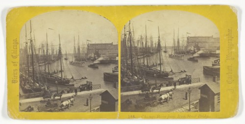 Chicago River from Rush Street Bridge, late 19th century. Creator: John Carbutt.