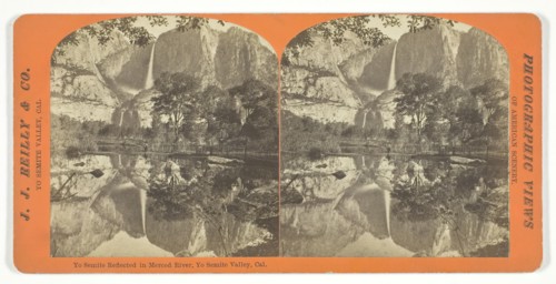 Yo Semite Reflected in Merced River, Yo Semite Valley, California, c. 1876. Creator: J. J. Reilly & Co.