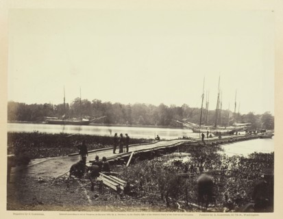 Pontoon Bridge Across The James, June 1864. Creator: James Gardner.