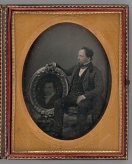 Untitled (Portrait of Man with Painting), 1856. Creator: Jeremiah Gurney.