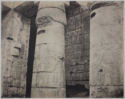 Medinet Habu, Mortuary Temple of Ramses III, Left Wall (Médinet-Habou, Temple funéraire..., 1854. Creator: John Beasley Greene.
