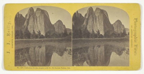 Cathedral Rocks, height 2,660 ft., Yo Semite Valley, California, 1870/76.  Creator: John J. Reilly.