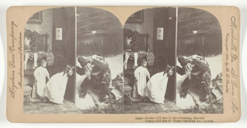 Jessie - I'll See if He's Coming, Harold. Santa - I'll See if Those Children Are Asleep, 1899. Creator: Keystone View Company.