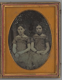 Untitled (Portrait of Harriet and Catherine Hubbard), c. 1845. Creator: E. H. Hale.