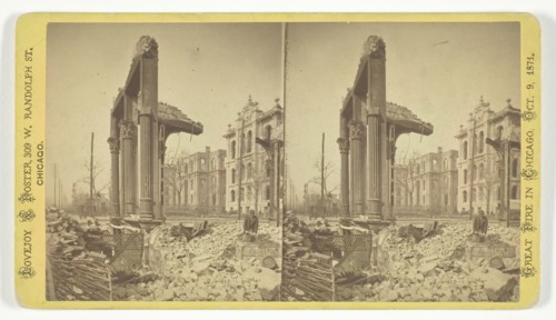 Court House, seen through ruins of Fifth National Bank, 1871. Creator: Lovejoy & Foster.