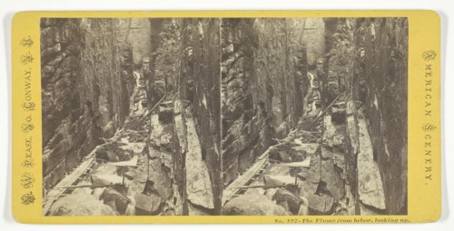 The Flume from below, looking up, mid 19th century. Creator: N.W. Pease.
