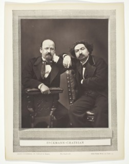 Émile Erckmann (French writer, 1822-1899) and Alexandre Chatrian (French writer, 1826-1890), c. 1876 Creator: Pierre Petit.