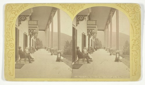 Piazza from South end Rogers Rock Hotel, Lake George, 1870/76.  Creator: Seneca Ray Stoddard.