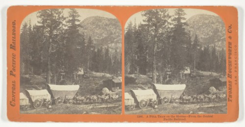 A Full Team on the Sierras - From the Central Pacific Railroad, 1867. Creator: Lawrence & Houseworth.