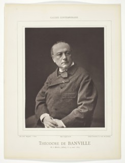 Théodore de Banville, [French poet and writer], c. 1876. Creator: Emile Tourtin.