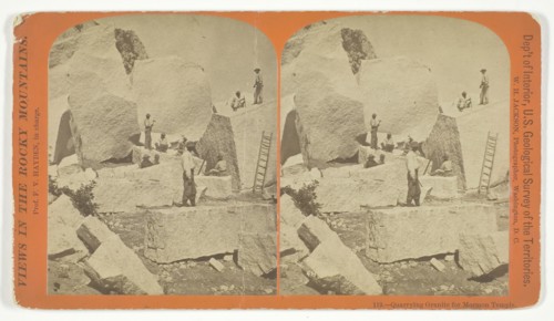 Quarrying Granite for Mormon Temple, 1870/78. Creator: William H. Jackson.