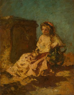 Meditation (Seated Woman), c. 1878/79. Creator: Adolphe Monticelli.