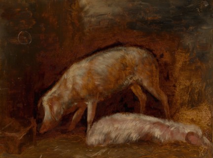 Study of Pigs, 1850/60. Creator: Alexandre Gabriel Decamps.