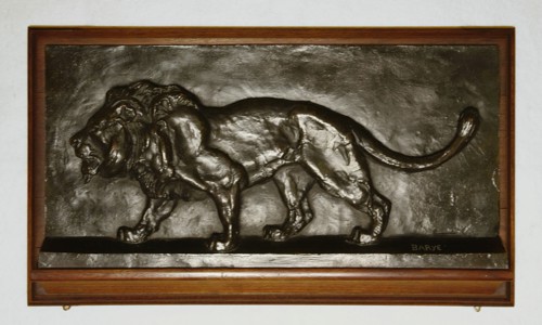 Relief of a Walking Lion, 1850/1900. Creator: Antoine-Louis Barye.