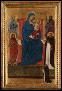 Virgin and Child Enthroned with Saints Peter, Paul, John the Baptist, and Dominic and a Dominican... Creator: Ugolino da Siena.