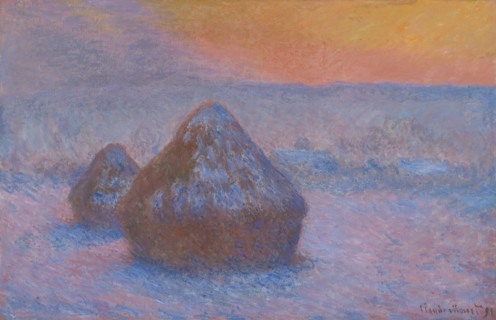 Stacks of Wheat (Sunset, Snow Effect), 1890/91. Creator: Claude Monet.