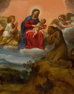 Virgin and Child Adored by Saint Francis, c. 1606/07. Creator: Francesco Albani.