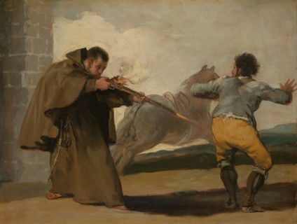 Friar Pedro Shoots El Maragato as His Horse Runs Off, c. 1806. Creator: Francisco Goya.