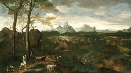 Landscape with a Herdsman and Goats, c. 1635. Creator: Gaspard Dughet.