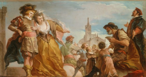 The Meeting of Gautier, Count of Antwerp, and his Daughter, Violante, c. 1787. Creator: Giuseppe Cades.