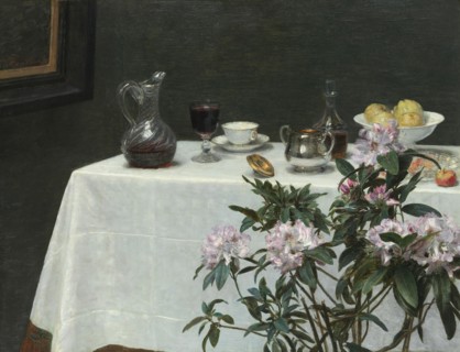 Still Life: Corner of a Table, 1873. Creator: Henri Fantin-Latour.