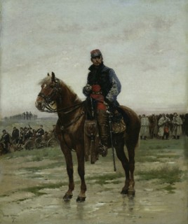 A Mounted Officer, 1877. Creator: Jean Baptiste Edouard Detaille.