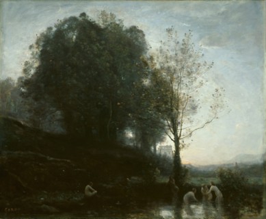Bathing Nymphs and Child, 1855/60. Creator: Jean-Baptiste-Camille Corot.
