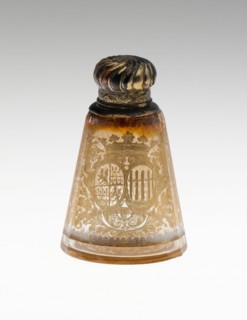 Flask, Bohemia, c. 1730. Creator: Bohemia Glass.